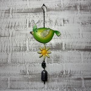 Green Bird Floral Wind Chime